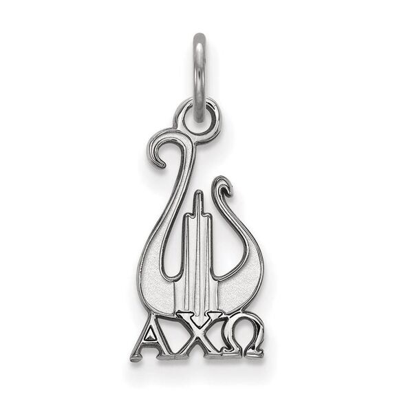 Sterling Silver Alpha Chi Omega Small Pendant - Picture 1 of 3